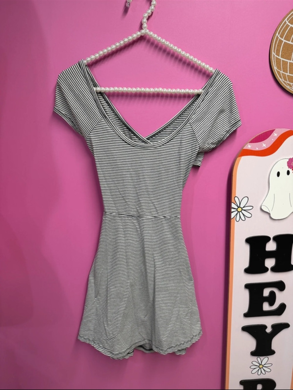 Brandy Melville black and white skater dress